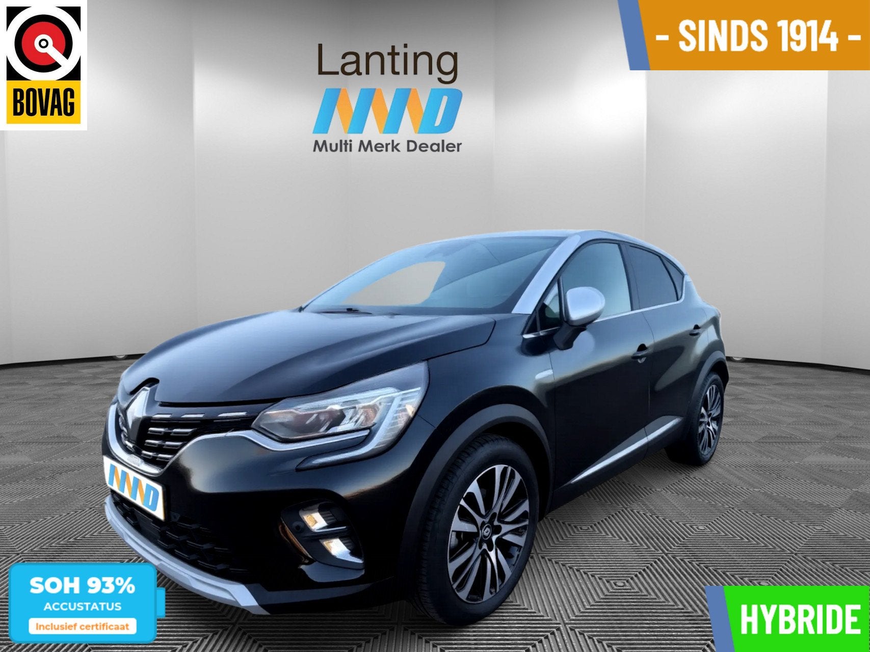 Renault Captur 1.6 E-Tech Hybrid 145 Initiale Paris Automaat, Gebruikt, Zwart, Hybride Elektrisch/Benzine, Te koop