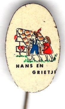Hans en Grietje blik sprookjes speldje ( W_205), Verzenden, Zo goed als nieuw, Figuurtje, Speldje of Pin