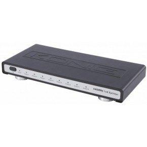 König 1 x 8 poorts HDMI splitter met HDMI versterker, Verzenden, Gebruikt, Minder dan 2 meter, HDMI-kabel