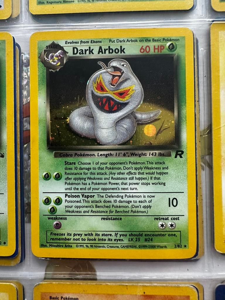Pokémon kaarten (Base/Jungle/Fossil/Rocket) + 14 HOLO, Ophalen, Zo goed als nieuw, Meerdere kaarten