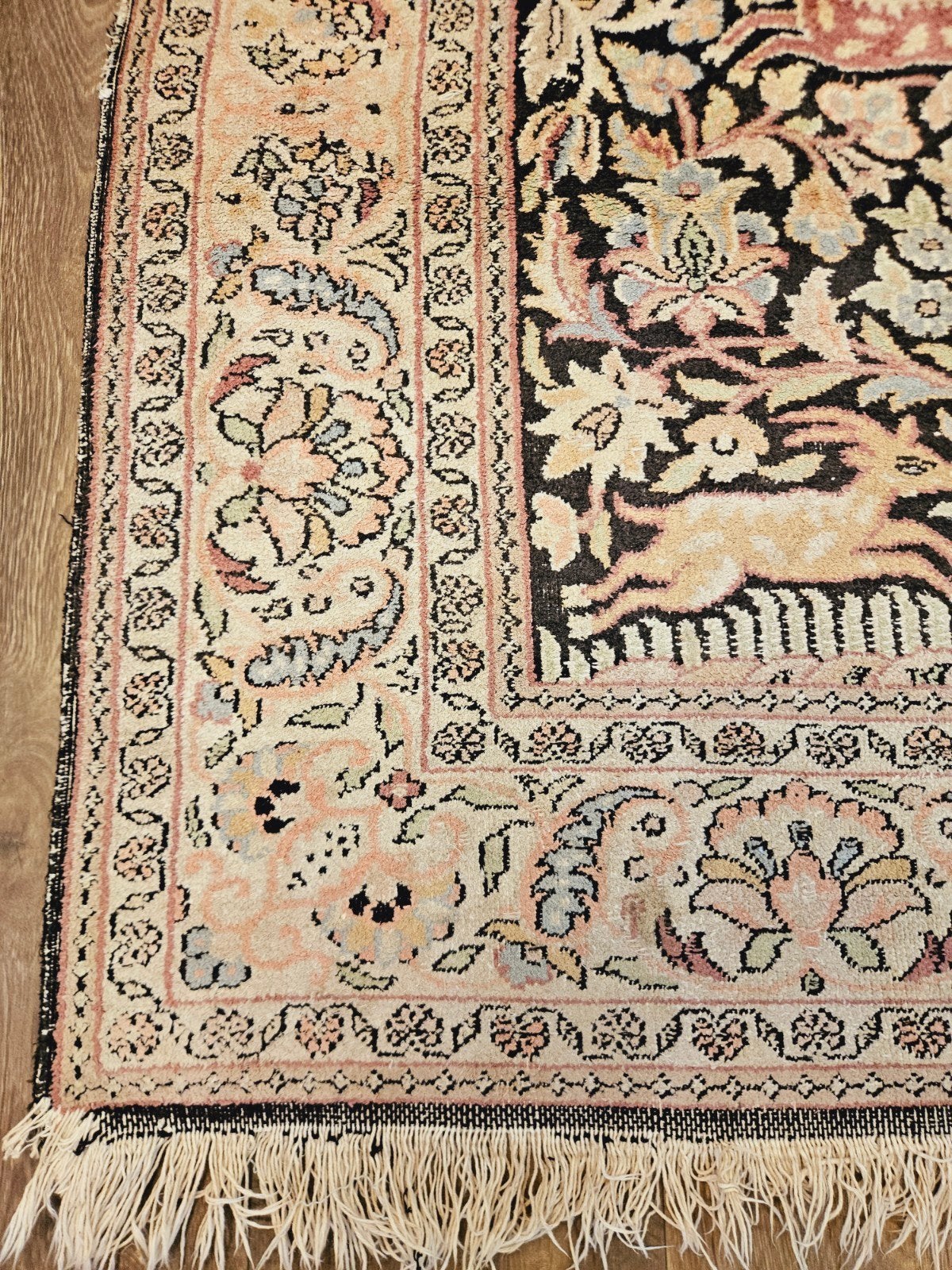 Perzisch Handgeknoopt Kashmir Tapijt. Prachtige kleuren!, 100 tot 150 cm, 200 cm of meer, Ophalen of Verzenden, Zo goed als nieuw