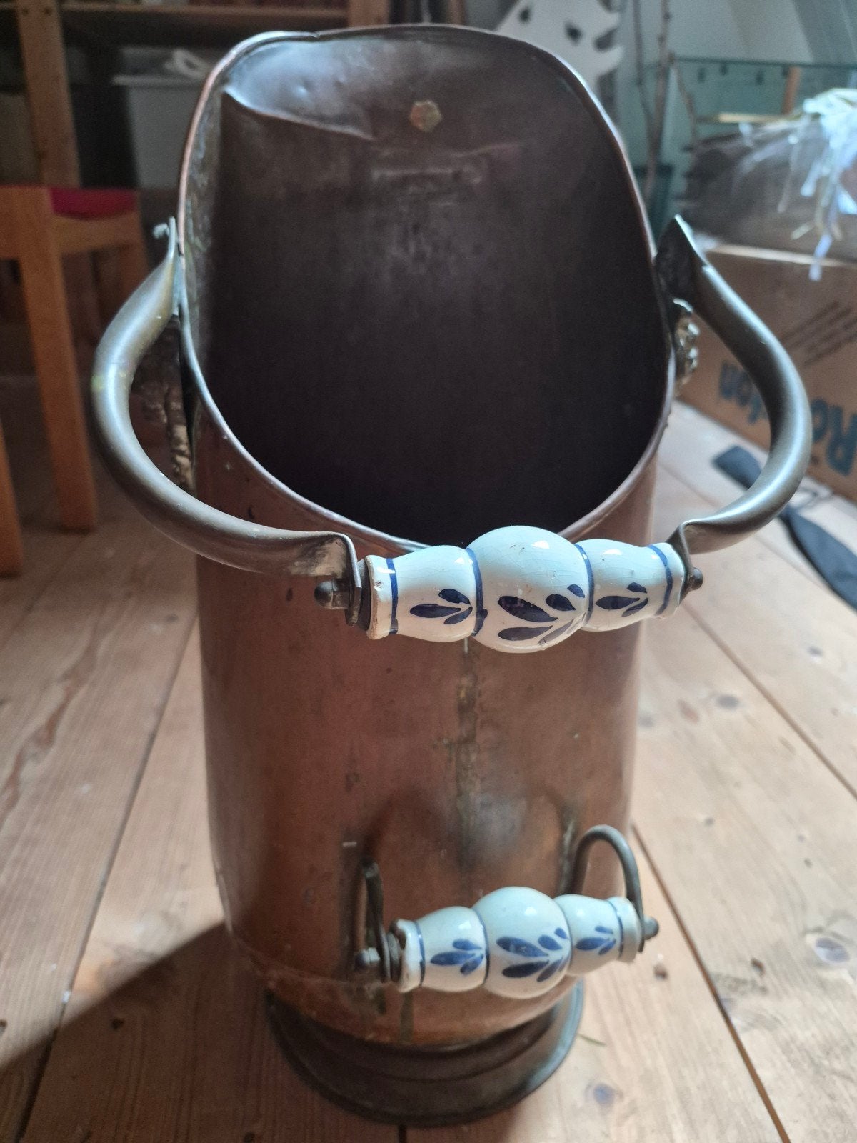 antieke  rood koper paraplu bak, Antiek en Kunst, Ophalen of Verzenden