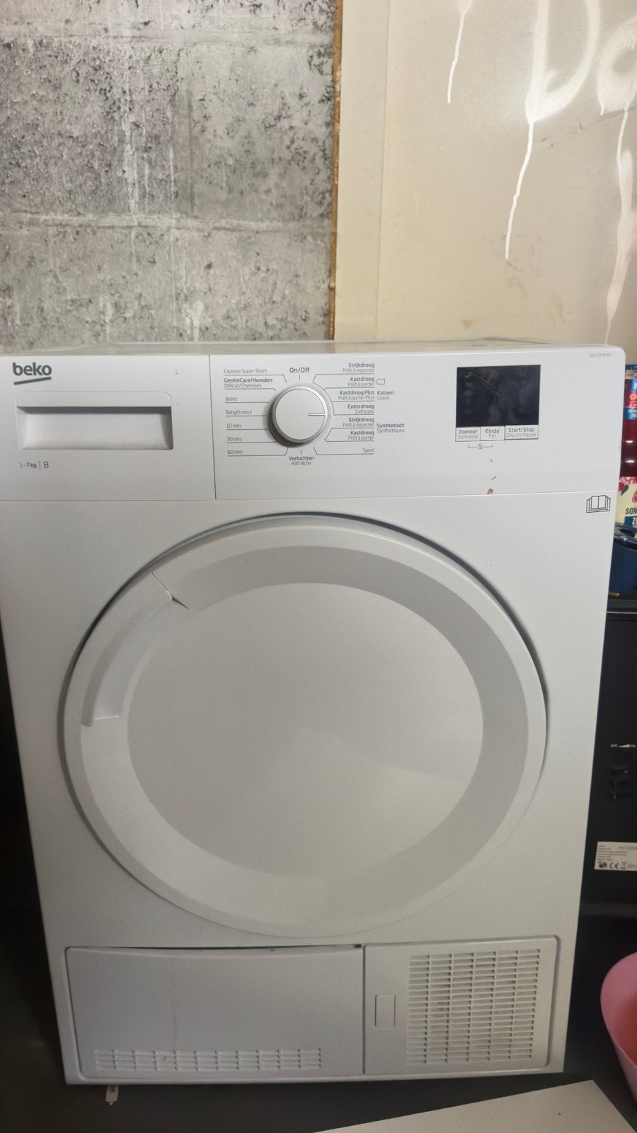 Beko wasdroger dcu7230bx, 6 tot 8 kg, Ophalen of Verzenden, Zo goed als nieuw, Voorlader