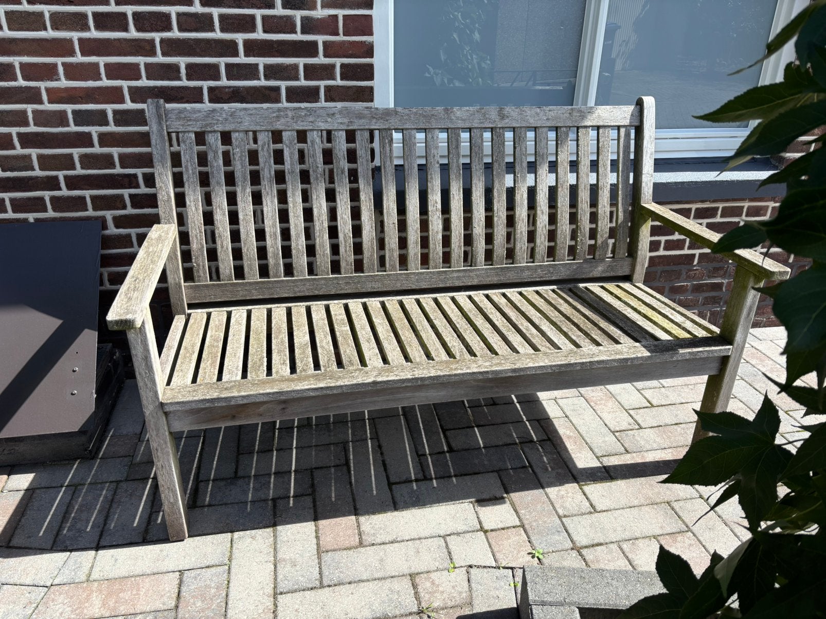 Teakhouten tuinbank, Ophalen, Zo goed als nieuw, Teakhout