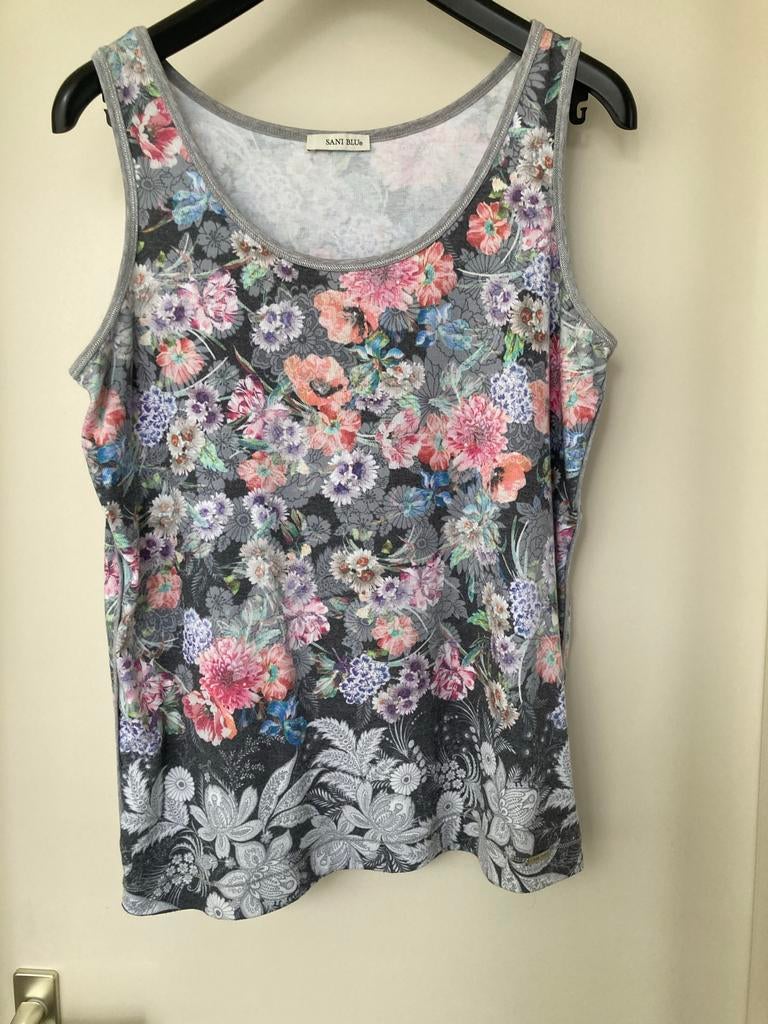Sani Blu Twinset met Strassteentjes - Maat 44, Overige kleuren, Maat 42/44 (L), Ophalen of Verzenden, Lange mouw