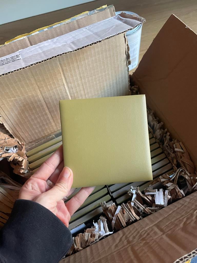 41ZERO42 Pixel tegel Khaki 11,55x11,55cm (0,37m2), Ophalen, Nieuw, Minder dan 20 cm, Minder dan 5 m²
