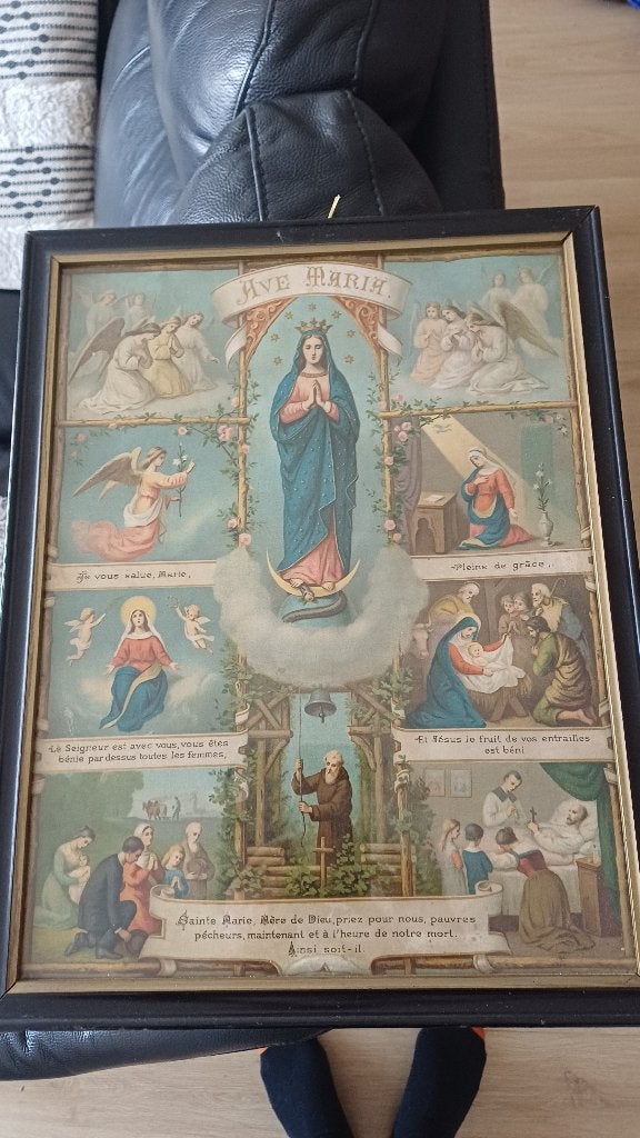 AVE MARIA, kleurenlithografie ca 1890-1900, Antiek en Kunst, Antiek | Religie, Ophalen