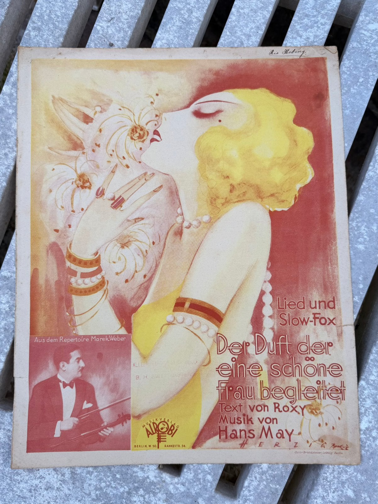 1929 Art Deco poster bladmuziek Weimar Berlijn vintage paper, Ophalen of Verzenden