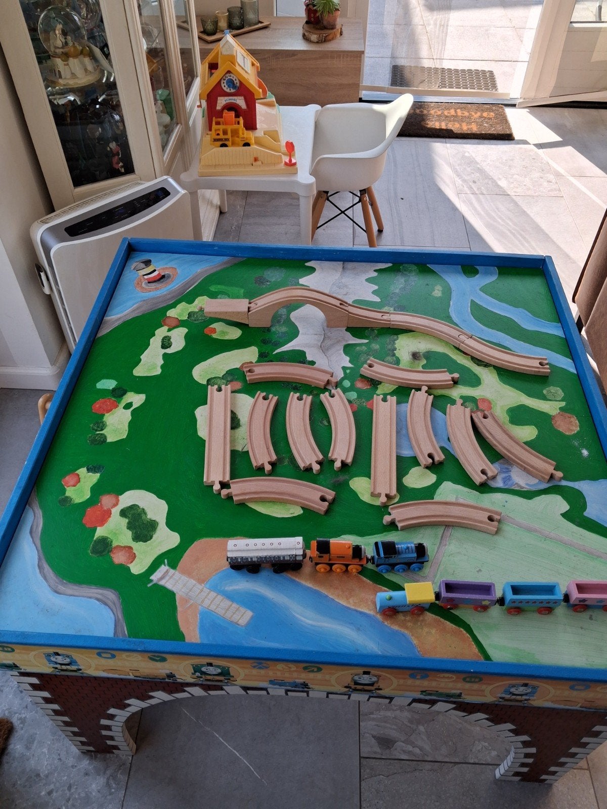 Thomas de Trein Speeltafel met Rails en Treintjes, Ophalen, Gebruikt