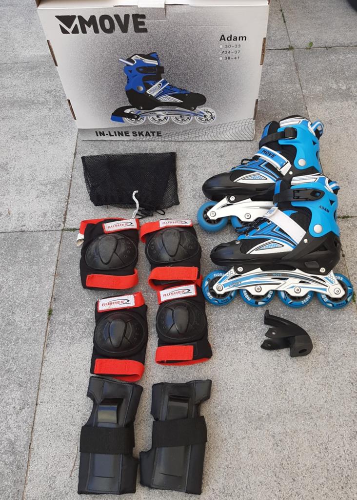 Verstelbare inline skates Move Adam met bescherming, Kinderen, Inline skates 4 wielen, Ophalen, Overige merken