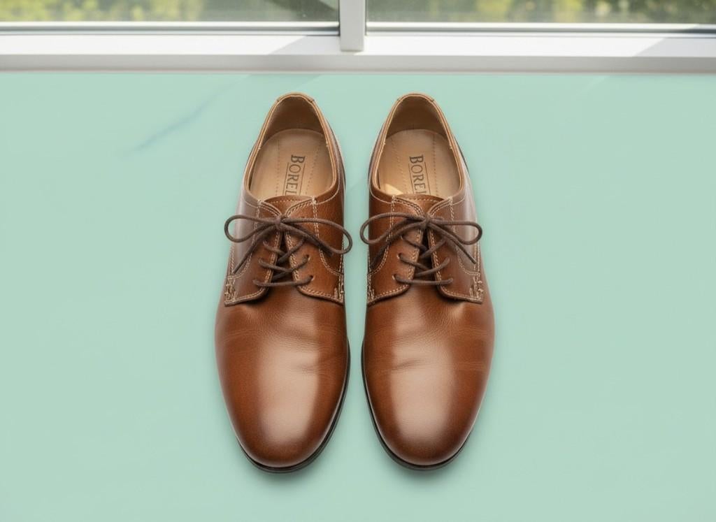 Borelli schoenen maat 42 bruin leer, Kleding | Heren, Borelli, Bruin, Ophalen of Verzenden, Gedragen