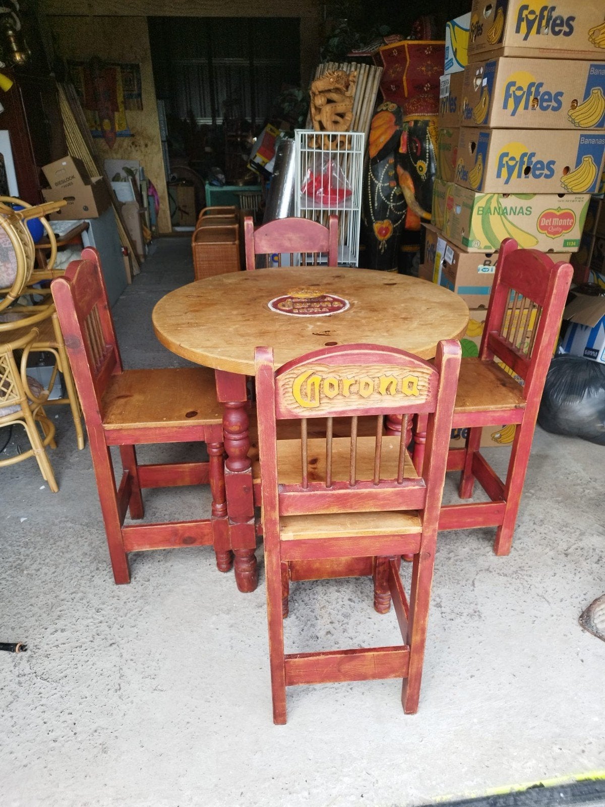 Prachtige Mexicaanse Corona bier bartafel met 4 stoelen, Verzamelen, Ophalen, Zo goed als nieuw, Overige typen