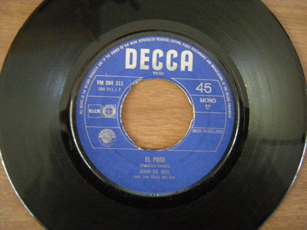 John De Mol (El Paso), Gebruikt, 7 inch, Ophalen of Verzenden, Levenslied of Smartlap