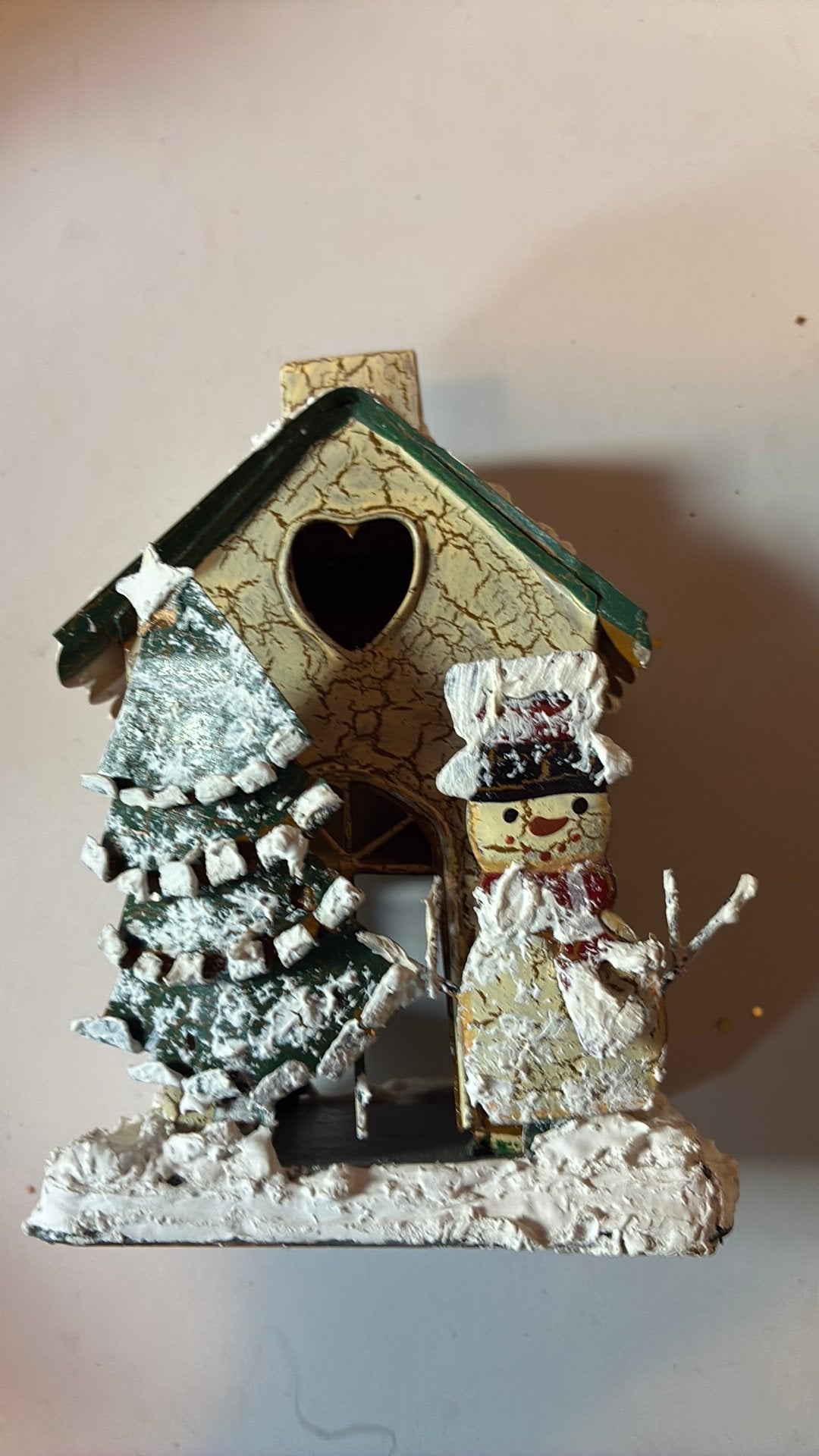 Kerst Huisje van metaal, Ophalen of Verzenden, Zo goed als nieuw, Zilver, Overige materialen