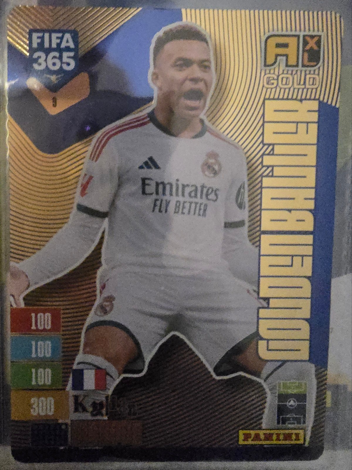 panini fifa adrenalyn 2027 golden baller mbappe, Ophalen of Verzenden, Zo goed als nieuw, Plaatje