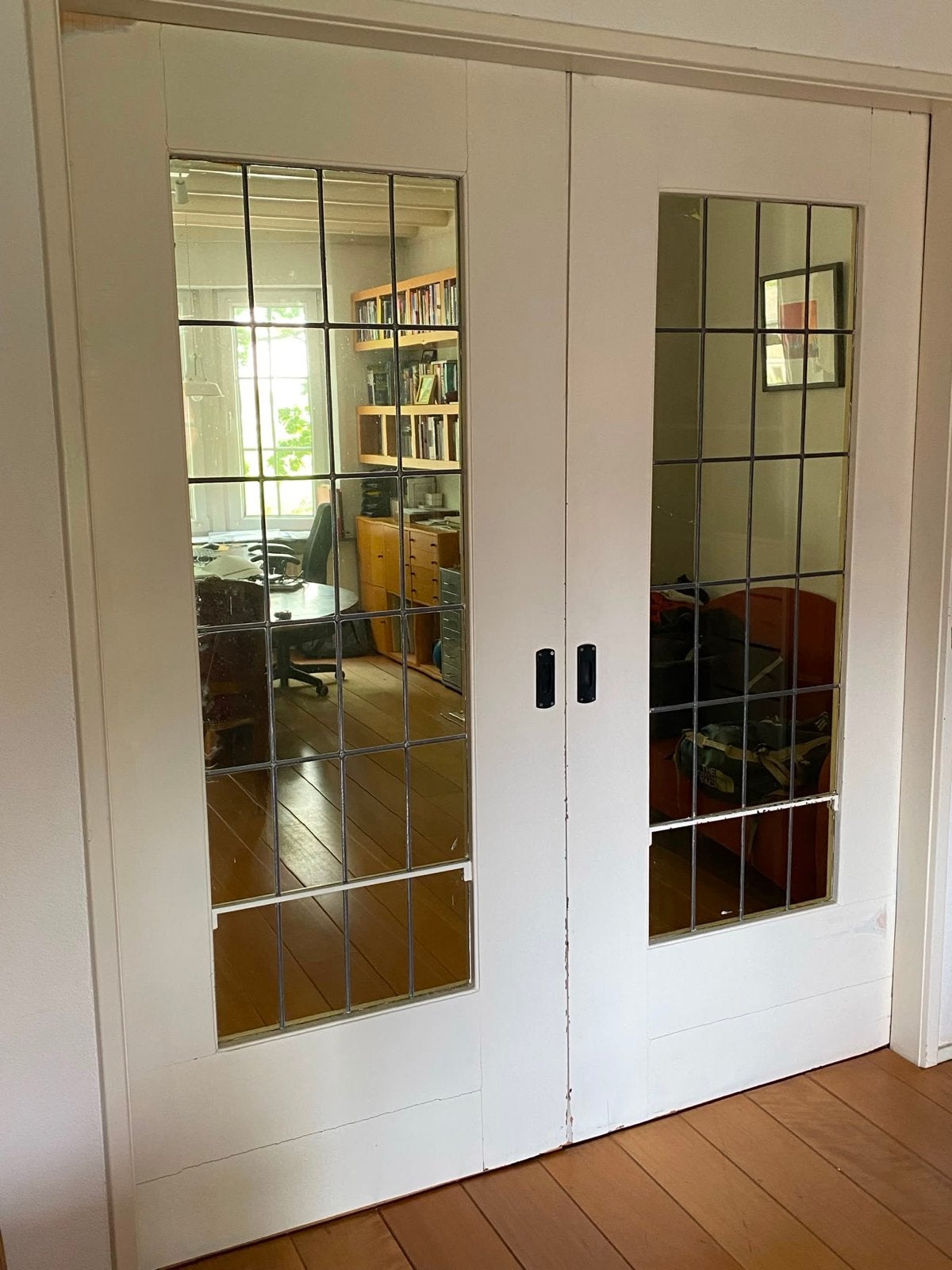 Set van 2 binnendeuren met glas in lood, Ophalen, Gebruikt, 80 tot 100 cm, 215 cm of meer