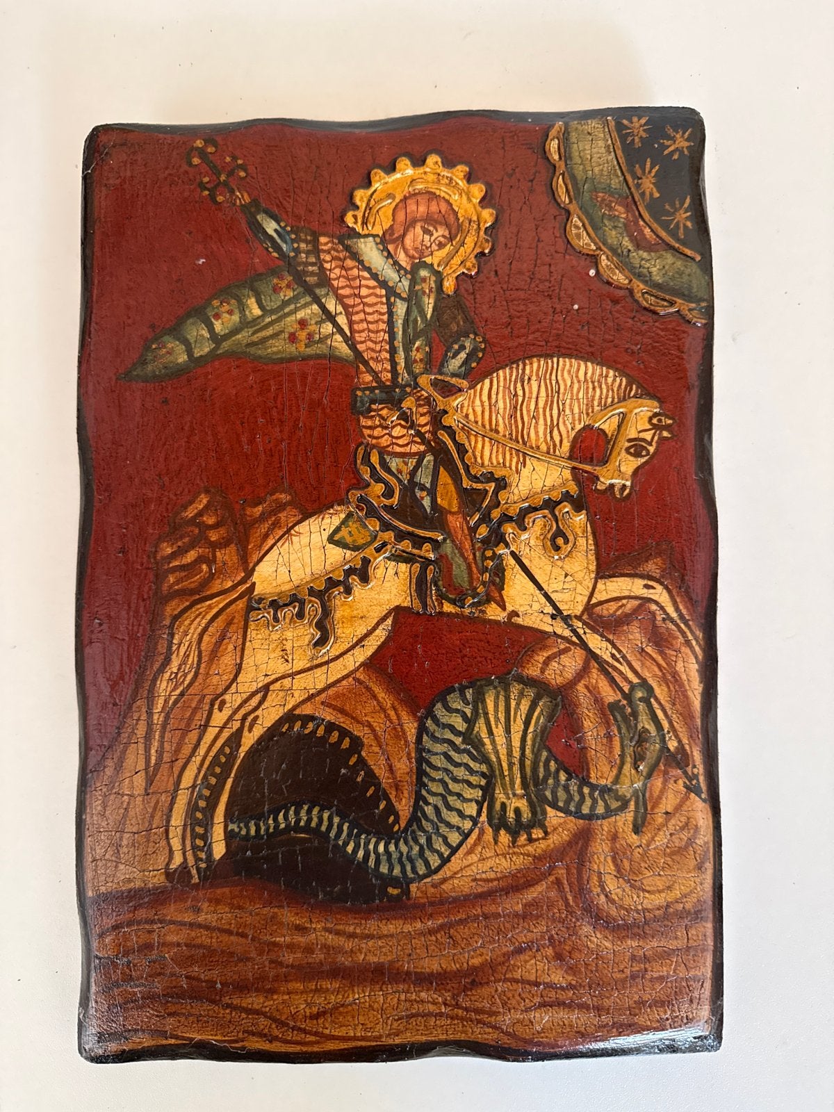 Antieke icoon: Sint Joris en de Draak, Rosés Barcelona, Verzenden