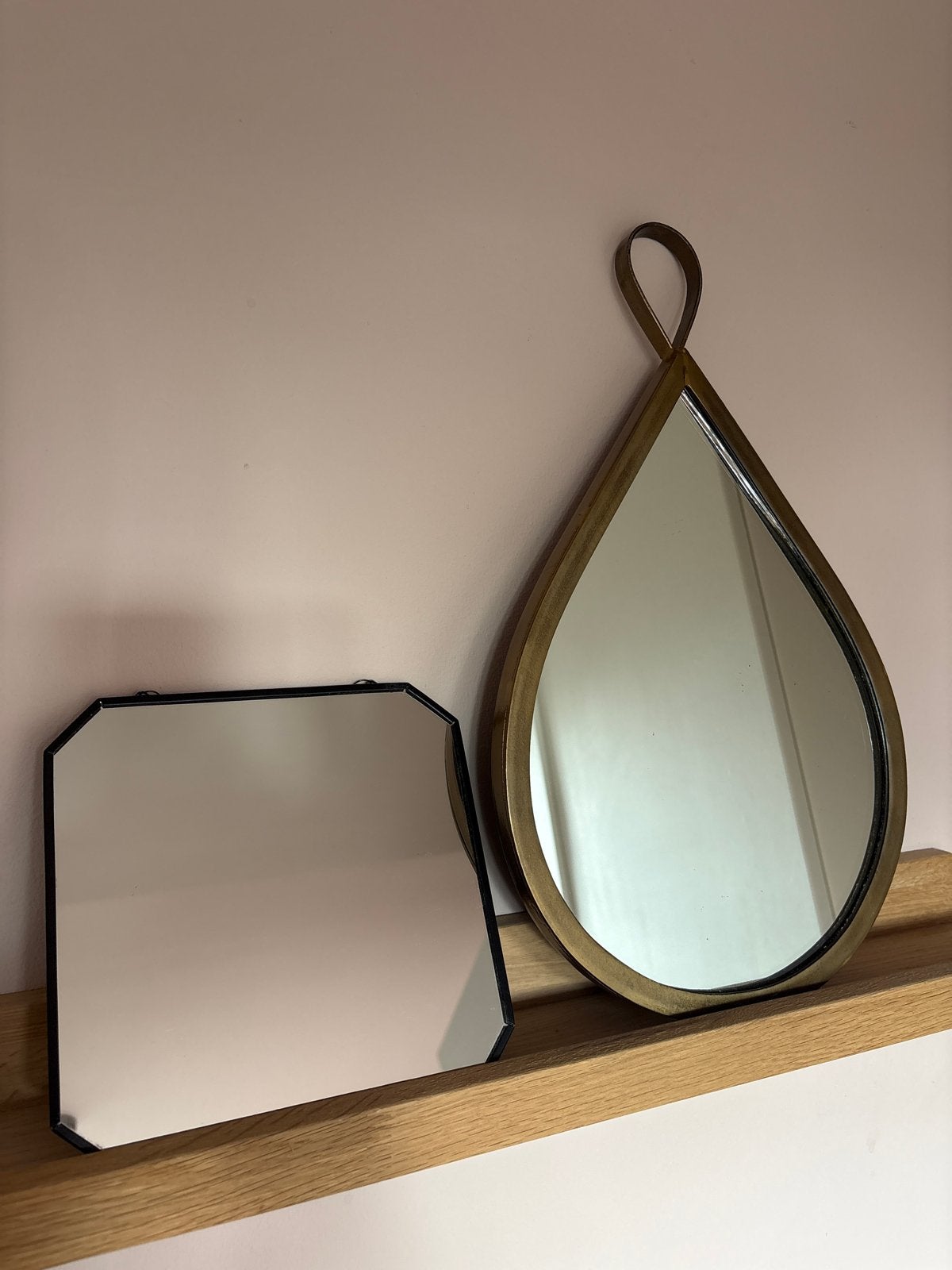 Set van 2 decoratieve spiegels: druppelvormig en achthoekig, Ophalen, Minder dan 50 cm, Zo goed als nieuw, Minder dan 100 cm