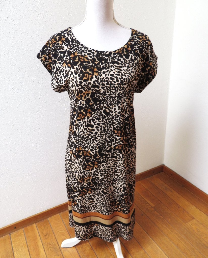 G67 NORAH nieuwe jurk travelstof zwart beige maat 36, Kleding | Dames, Zwart, Nieuw, Ophalen of Verzenden, Knielengte