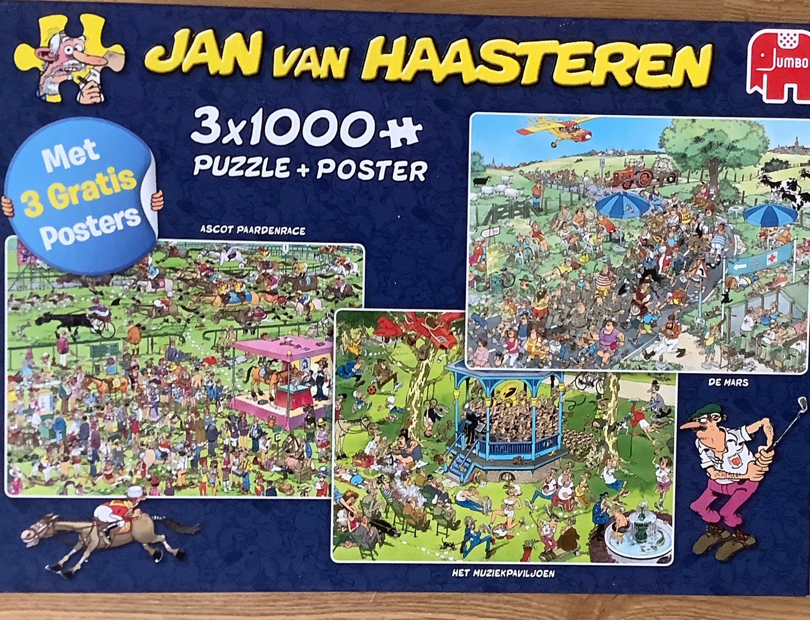 Jan van Haasteren 3x1000 stukjes, Ophalen, Gebruikt