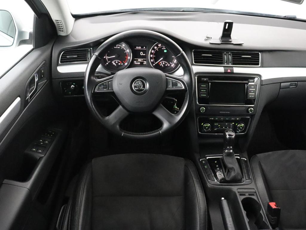 Skoda Superb 1.8 TSI Ambition Business | Leder/Alcantara | S, Auto's, Skoda, Euro 5, Stof, Gebruikt, Zwart