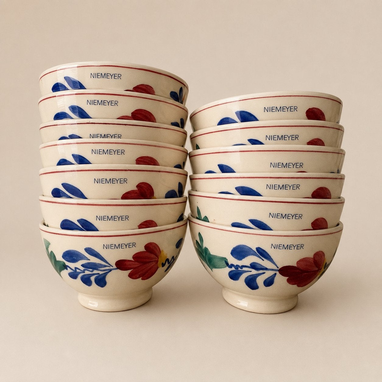 Vintage Boerenbont kommetjes 11cm met tekst niemeyer, Ophalen of Verzenden
