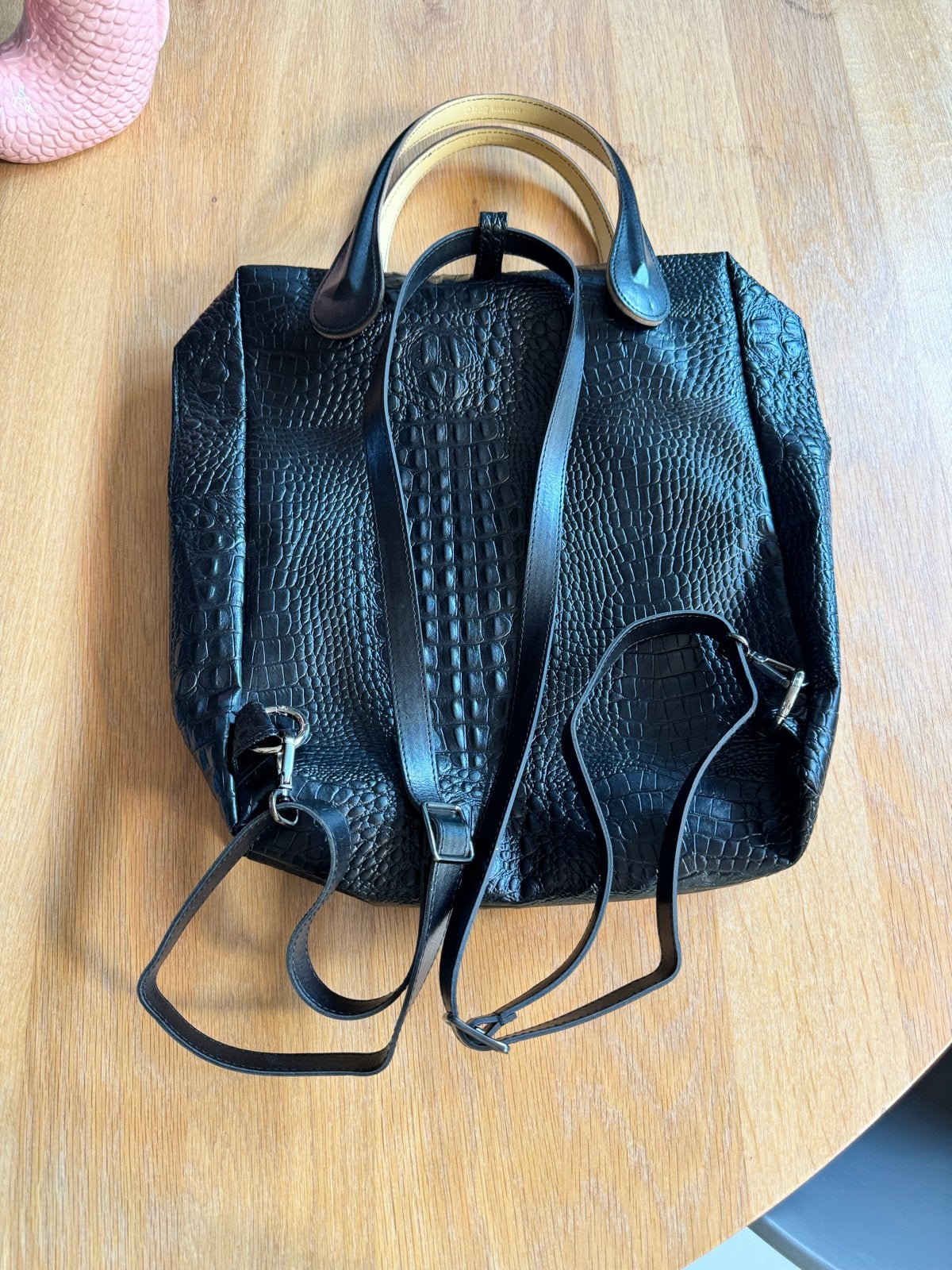 O bag rugzak/handtas met krokodillenprint nieuw, Overige merken, 25 tot 40 cm, Ophalen of Verzenden, Zo goed als nieuw