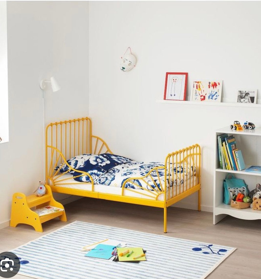 Geel Minnen meegroei bed ledikant IKEA retro vintage, Ophalen, Gebruikt, Ikea, Ikea