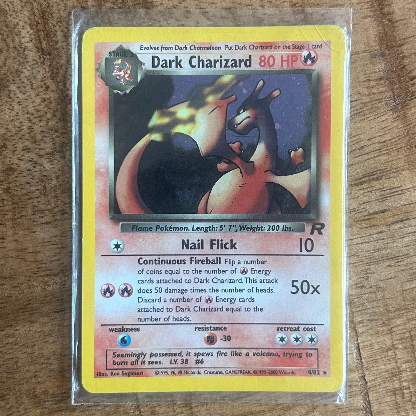 Pokémon Dark Charizard Holo 4/82 Team Rocket, Ophalen of Verzenden, Zo goed als nieuw