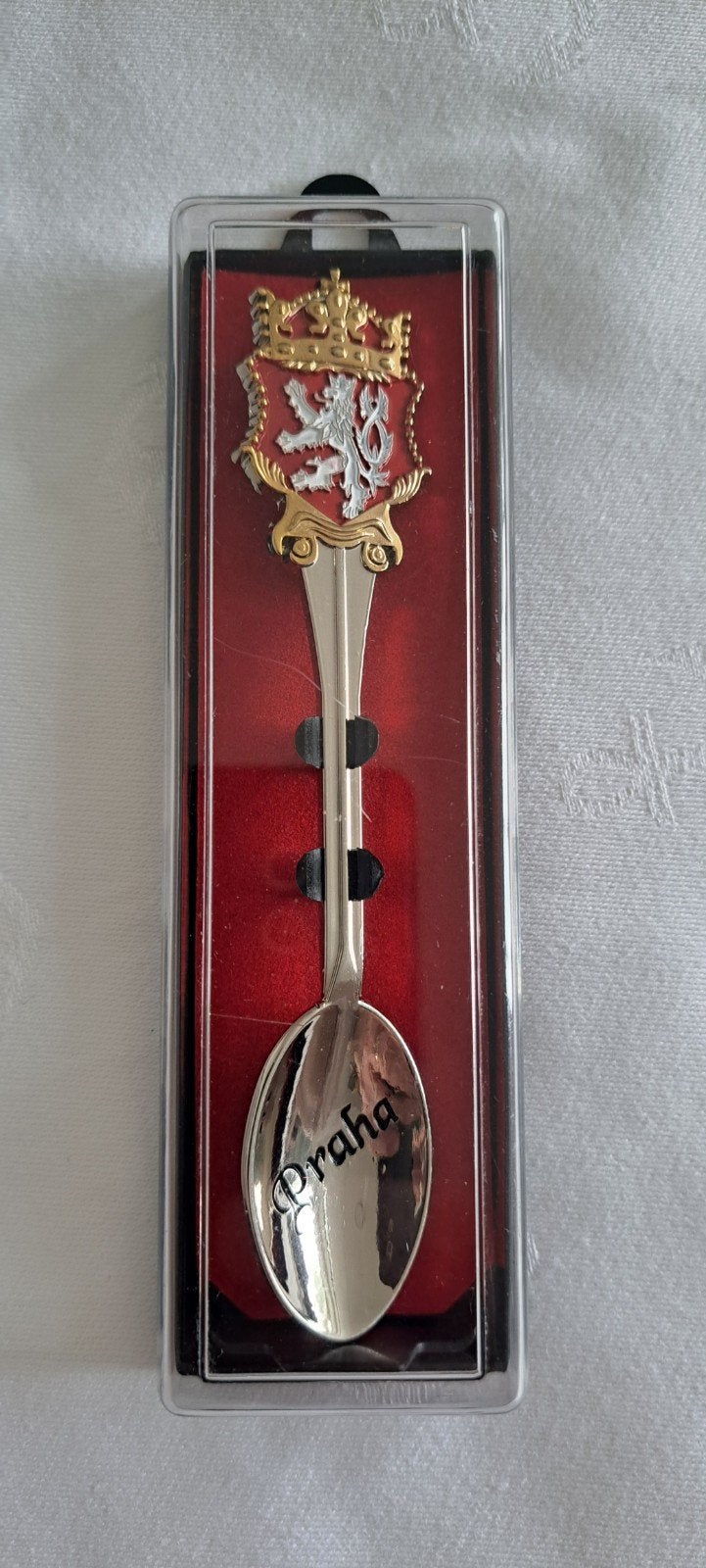 Verzamel lepel Praag Tsjechië met wapenschild, Ophalen of Verzenden
