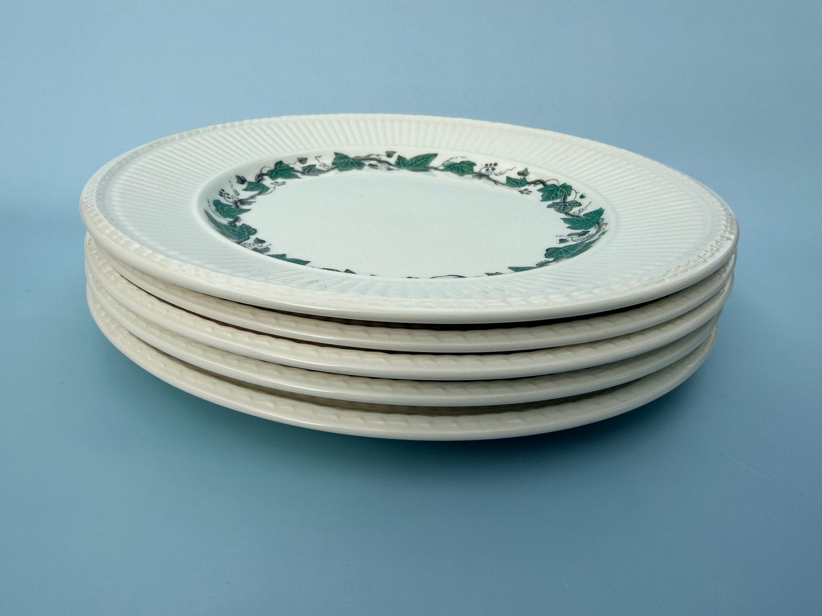 Set 5 vintage Wedgwood Stratford ontbijtborden (Ø 23 cm), Antiek en Kunst, Ophalen of Verzenden