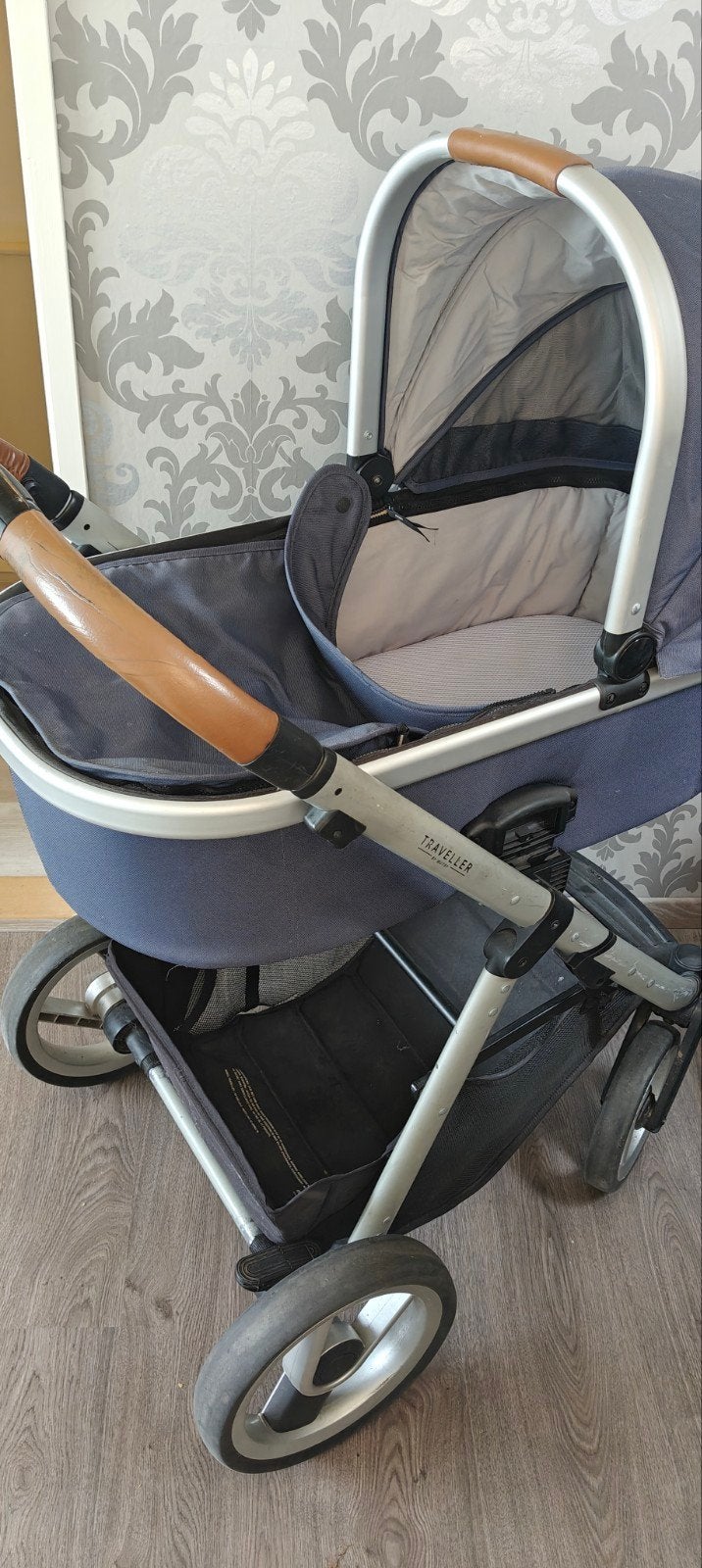 complete blauwe kinderwagen van het merk traveller by mutsy, Gebruikt, Met reiswieg, Ophalen, Kinderwagen