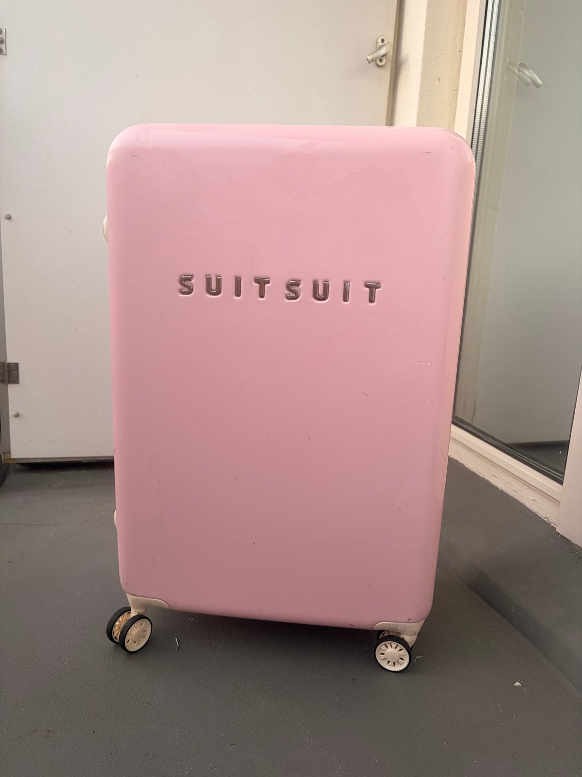 Roze SUITSUIT koffer groot, Ophalen, 30 cm of meer, Gebruikt, 60 tot 80 cm