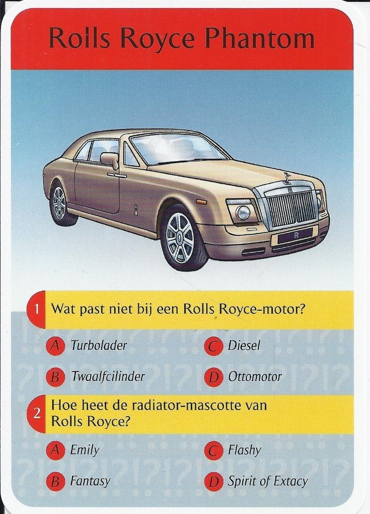Kw3631 verzamelkaartje rolls royce phantom, Verzamelen, Ophalen of Verzenden, Zo goed als nieuw, Auto's