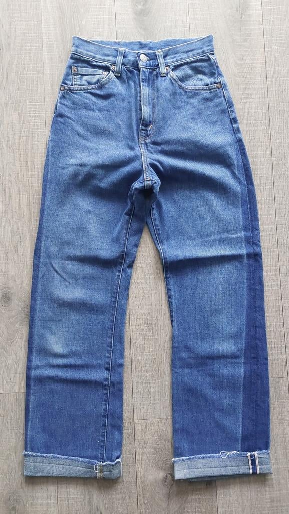 Levis Vintage Clothing 50s 701 Big E Selvedge 24, Blauw, Overige jeansmaten, Ophalen of Verzenden, Levi’s