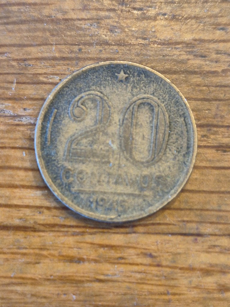 Brazilië - 20 Centavos 1945, Ophalen of Verzenden, Zuid-Amerika