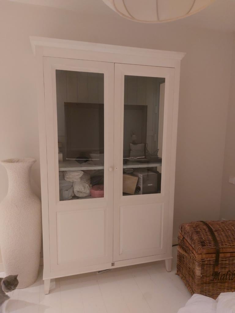 Riviera Maison Vitrine/Buffet/Opbergkast wit/grijs, Huis en Inrichting, Ophalen, Glas, Landelijk, Riviera Maison, Zo goed als nieuw
