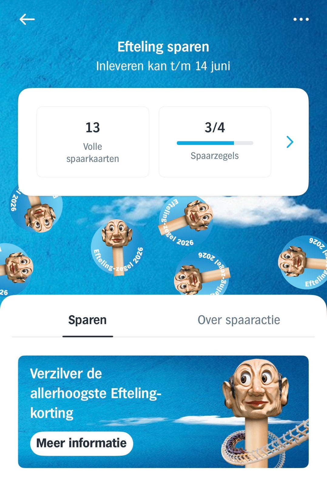 Efteling spaarkaarten / spaarzegels!, Drie personen of meer, Kortingskaart