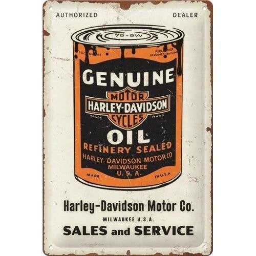 Harley Davidson genuine oil relief reclamebord van metaal, Ophalen of Verzenden, Nieuw, Auto's