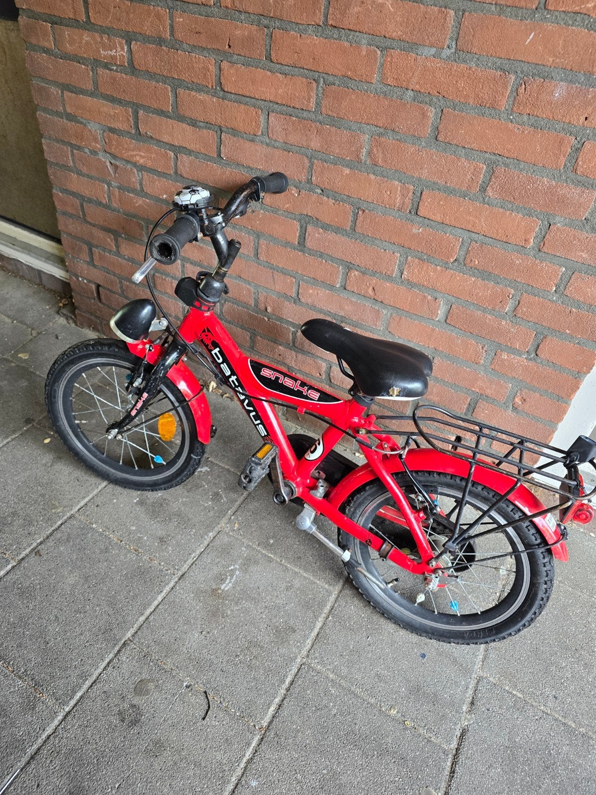 Batavus Snake Kinderfiets Rood 16 inch, Ophalen, Gebruikt, 16 tot 20 inch
