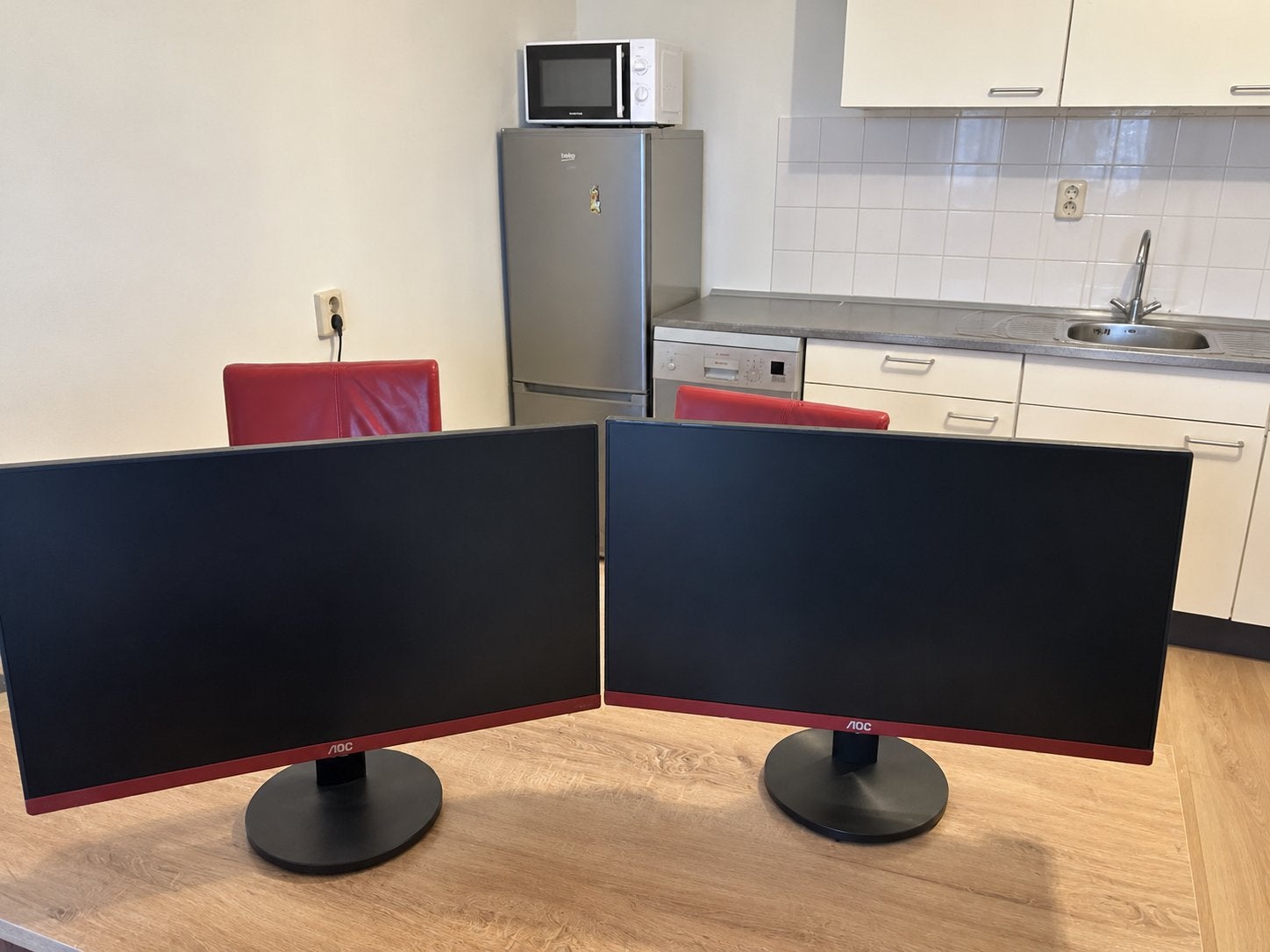Twee AOC G2590VXQ 24 inch monitoren - 75Hz, 1ms, Gebruikt, 1 tot 2 ms, 61 t/m 100 Hz, Ophalen