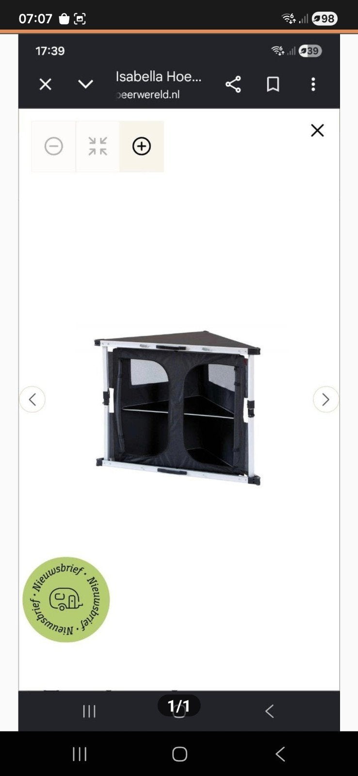 Camping kast, Ophalen, Campingstoel