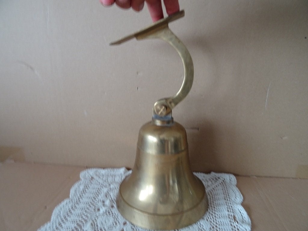 Antieke of vintage bel deurbel grote koperen bel Geen klepel, Ophalen of Verzenden, Koper