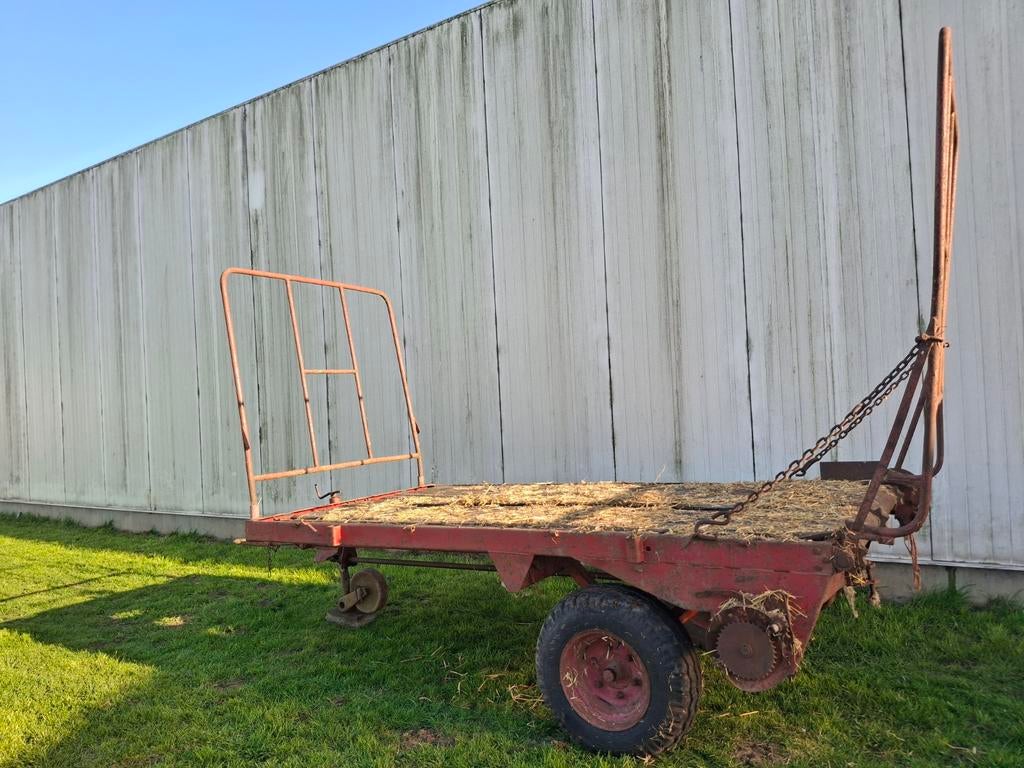 Hooikar hooiwagen balenkar voor achter tractor, Ophalen of Verzenden, Gebruikt