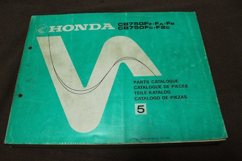 Honda CB750 Fz Fa Fb Fc F2c 1981 motorcycle parts catalogue, Motoren, Ophalen of Verzenden, Honda