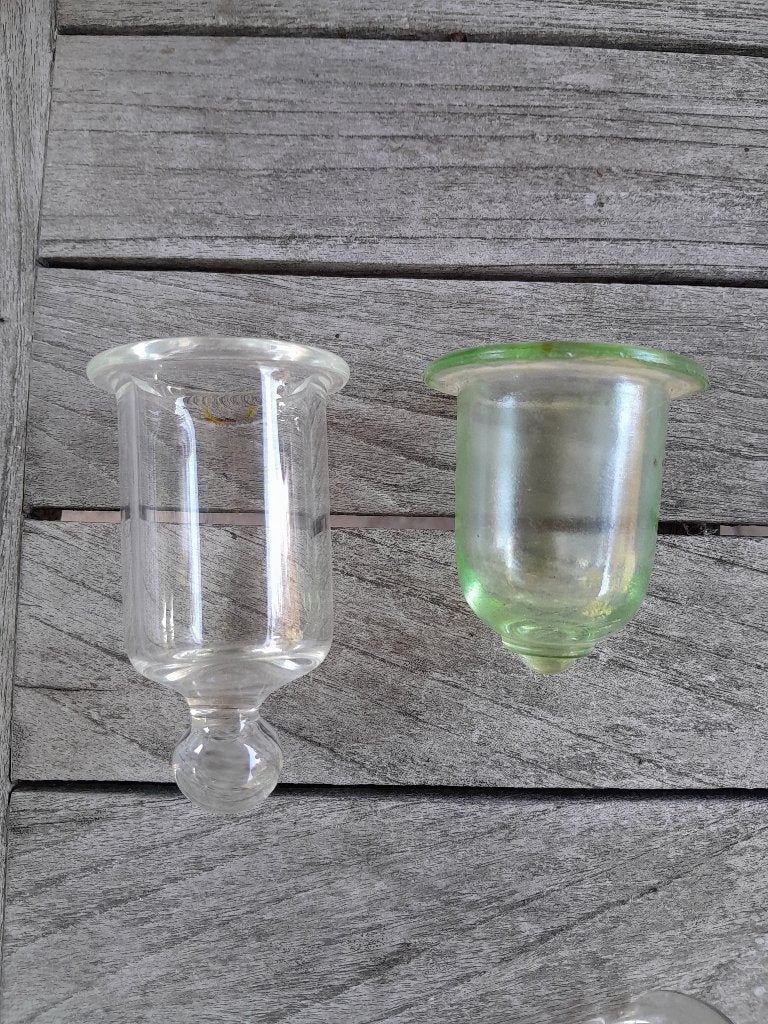 ~ Oude Glazen Vinken Drinkbakjes Vinkenkooi Drinkbakjes, Ophalen of Verzenden