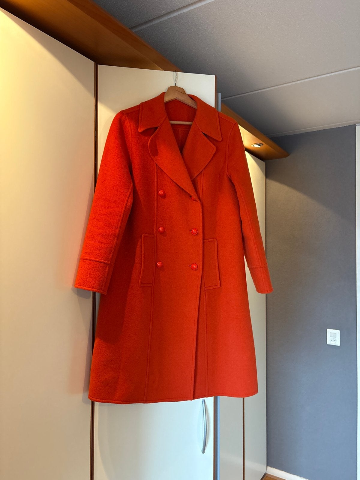 LK Bennett CT Greta Oranje Wollen Jas Maat 38/40 (M), Ophalen of Verzenden, Zo goed als nieuw, Maat 38/40 (M), Oranje