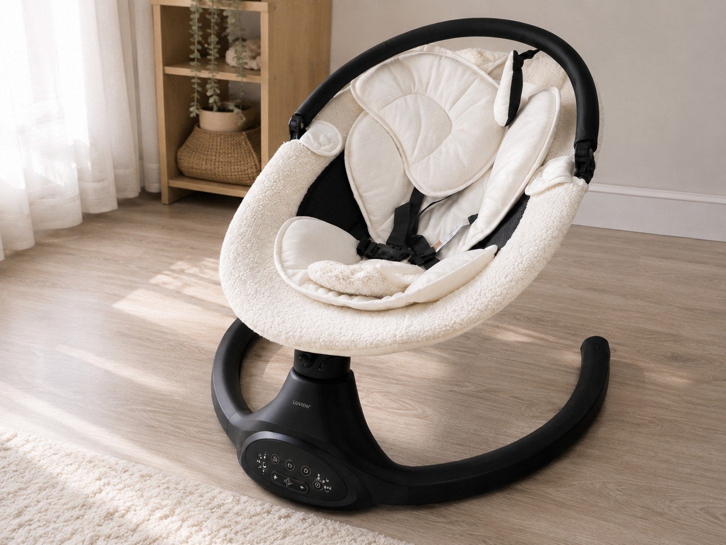 Luvion elektrische babywipstoel / schommelstoel – crème, Ophalen