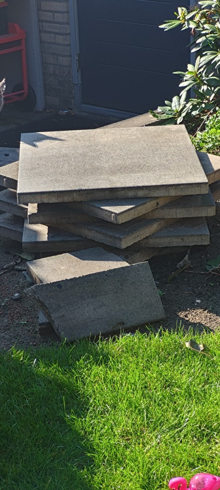 tuin tegels 60x60 7 stuks, Tuin en Terras, Ophalen, Gebruikt, Beton, Terrastegels