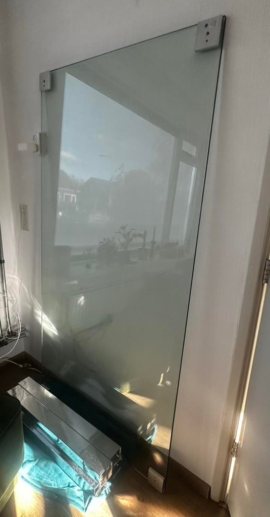 Eettafel, Huis en Inrichting, Tafels | Eettafels, Ophalen, Gebruikt, 50 tot 100 cm, Glas